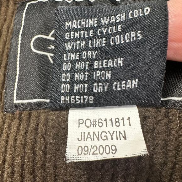 Charles River Apparel Sweater Men XL Ribbed Fleece Lined Quarter Zip Green Brown - Picture 7 of 7